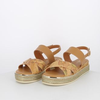 Sandali da donna platform con dettagli geo classic e suola con strass