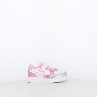 Sneakers da bambina con cuore e dettagli laminati