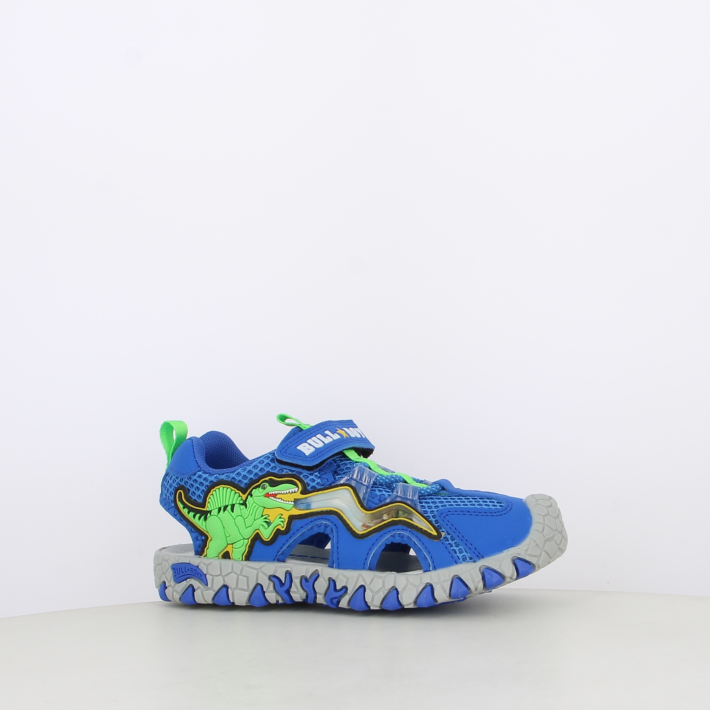 Sandalia Bull Boy Niño - Punta Cerrada, Talla 33, Color Verde Con Luces