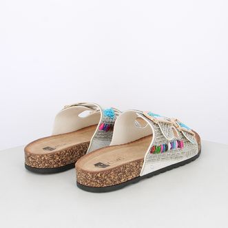 Sandali da donna con fibbie e pietre multicolor