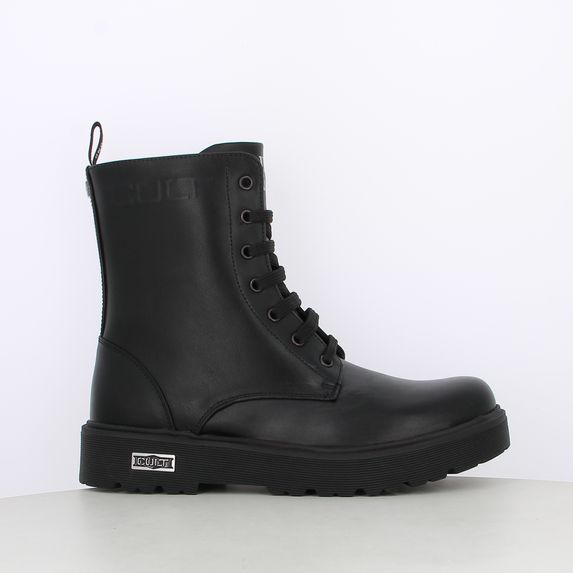 Stivali Cult Stivaletti Anfibi In Pelle Cult Donna, Nero, Tacco