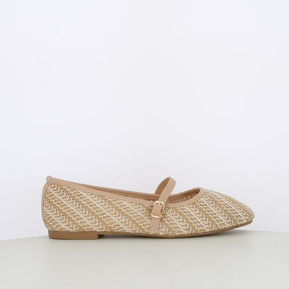 Ballerine da donna intrecciate bicolor