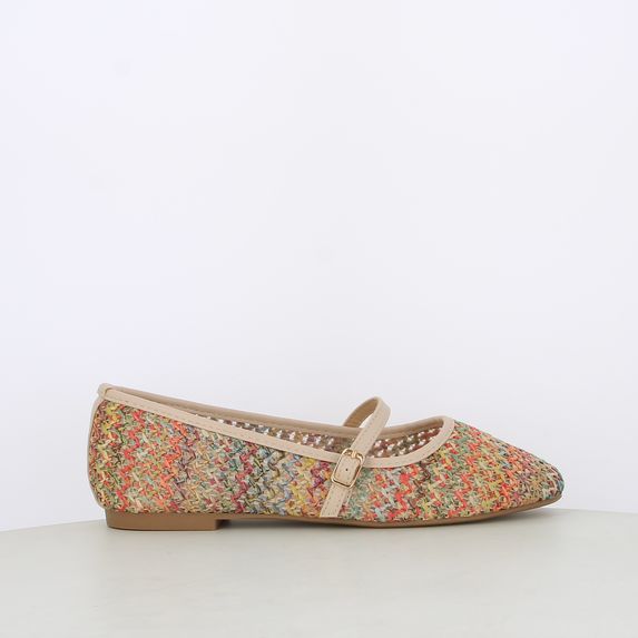 Ballerine da donna intrecciate multicolor