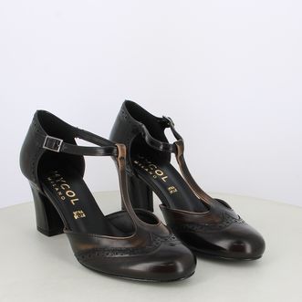 Decollete da donna bicolor con cinturino