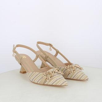 Decollete slingback da donna multicolor con accessorio