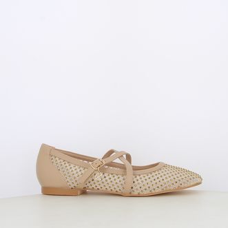 Ballerine da donna con cinturini e strass