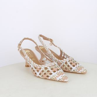 Decollete slingback da donna intrecciate