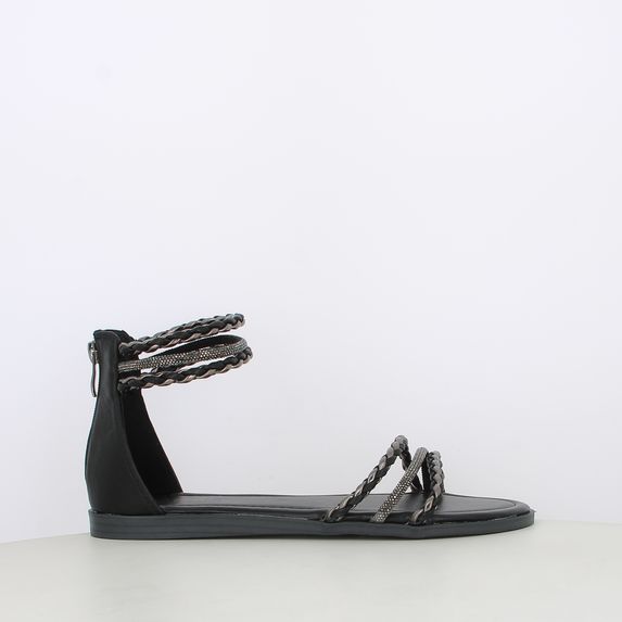 Sandali da donna bicolor con strass