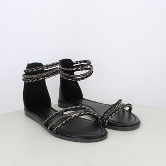 Sandali da donna bicolor con strass