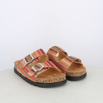 Sandali da donna doppia fascia multicolor