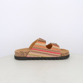 Sandali da donna doppia fascia multicolor