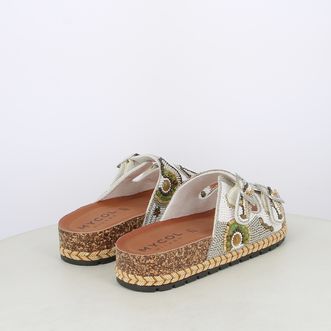 Sandali da donna doppia fascia con perline
