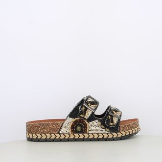 Sandali da donna doppia fascia con perline