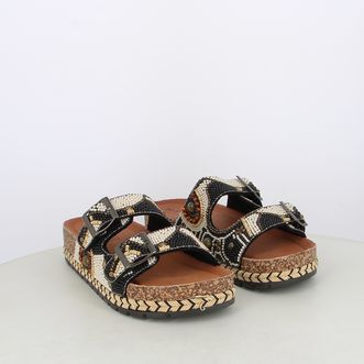 Sandali da donna doppia fascia con perline