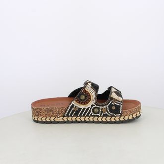 Sandali da donna doppia fascia con perline