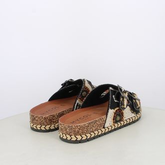 Sandali da donna doppia fascia con perline