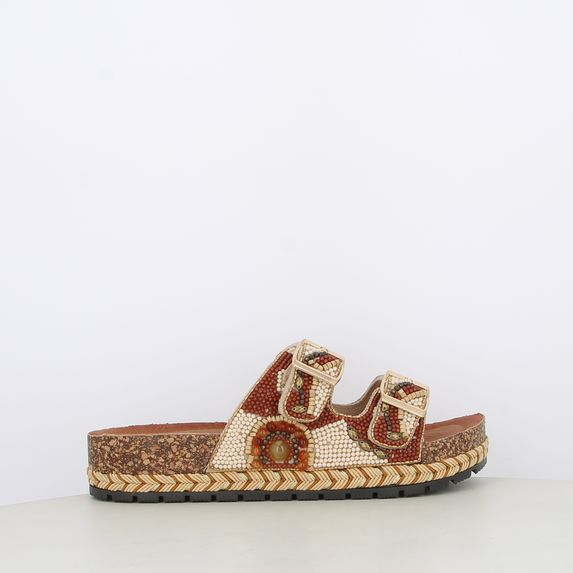 Sandali da donna doppia fascia con perline