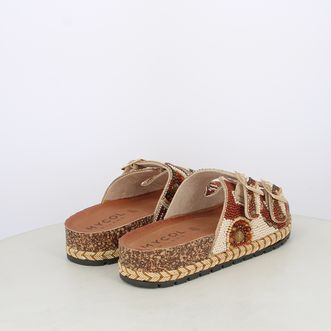 Sandali da donna doppia fascia con perline