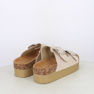 Sandali da donna platform doppia fascia con borchie