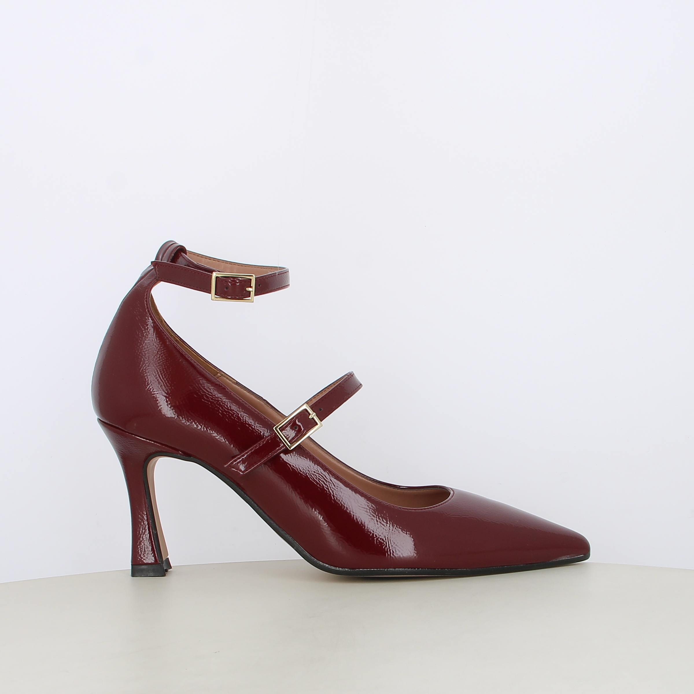 Mycol Decollete da donna con cinturini, Décolleté, colore BORDEAUX
