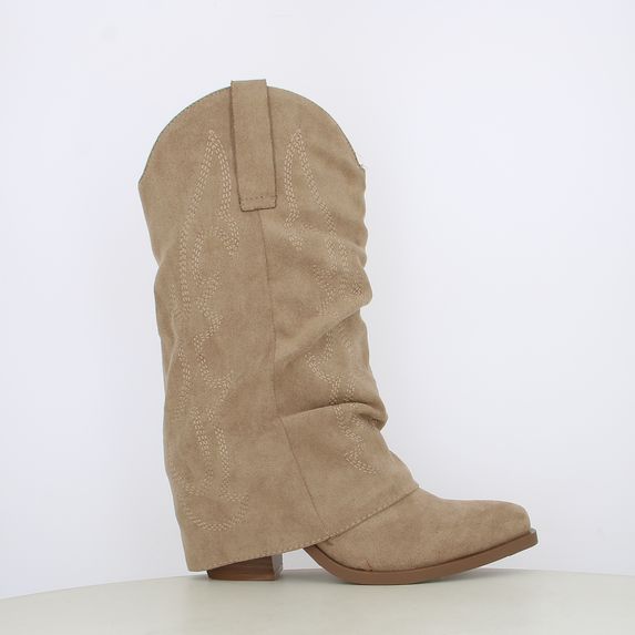 Stivali camperos texani da donna con risvolto