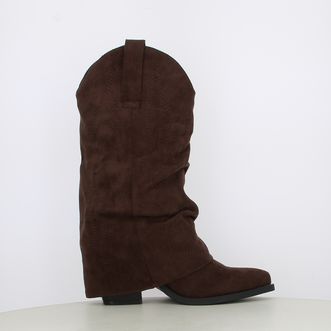 Stivali camperos texani da donna con risvolto