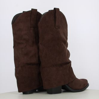 Stivali camperos texani da donna con risvolto