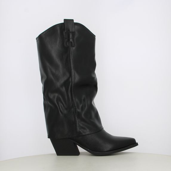 Stivali camperos texani da donna con risvolto