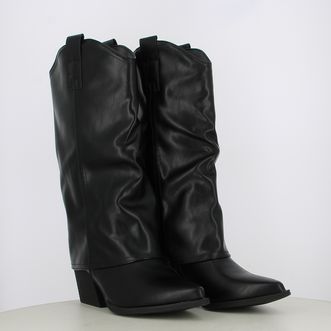 Stivali camperos texani da donna con risvolto