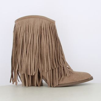 Stivaletti camperos texani da donna con frange