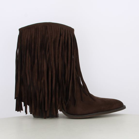 Stivaletti camperos texani da donna con frange