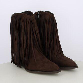 Stivaletti camperos texani da donna con frange