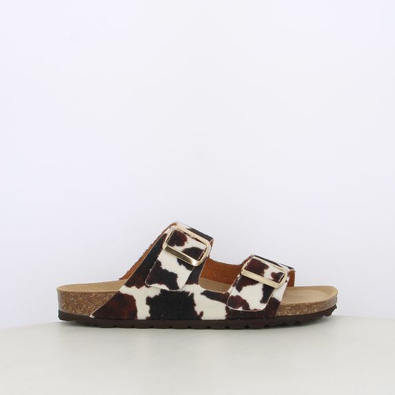 Sandali da donna doppia fascia animalier