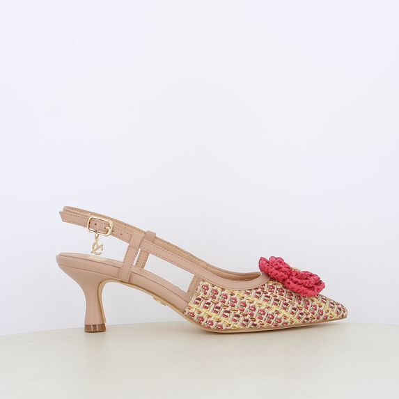 Decollete slingback da donna intrecciate con accessorio