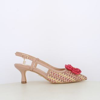 Decollete slingback da donna intrecciate con accessorio