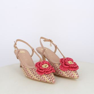 Decollete slingback da donna intrecciate con accessorio