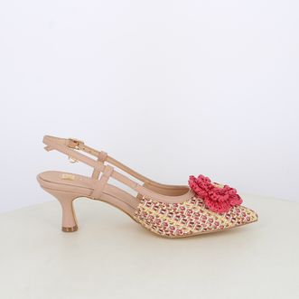 Decollete slingback da donna intrecciate con accessorio