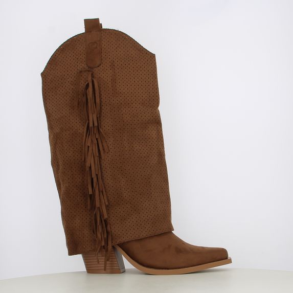 Stivaletti camperos texani da donna con risvolto