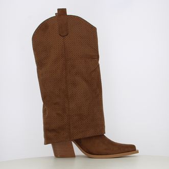 Stivaletti camperos texani da donna con risvolto