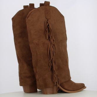 Stivaletti camperos texani da donna con risvolto
