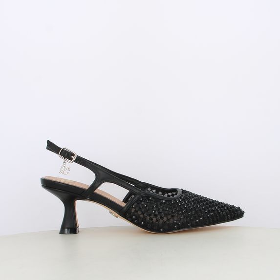 Decollete slingback da donna con strass