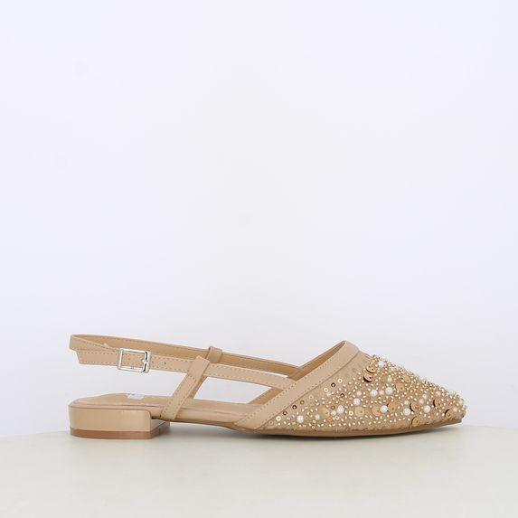 Ballerine slingback da donna con perline