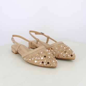 Ballerine slingback da donna con perline