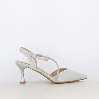 Decollete slingback da donna con cinturino e strass