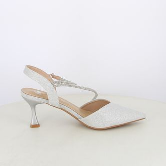 Decollete slingback da donna con cinturino e strass