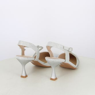 Decollete slingback da donna con cinturino e strass