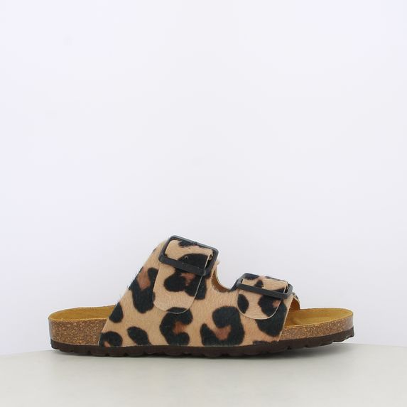 Sandali da donna doppia fascia animalier