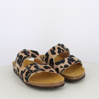Sandali da donna doppia fascia animalier