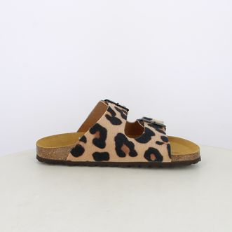 Sandali da donna doppia fascia animalier