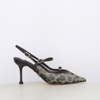 Decollete slingback da donna animalier